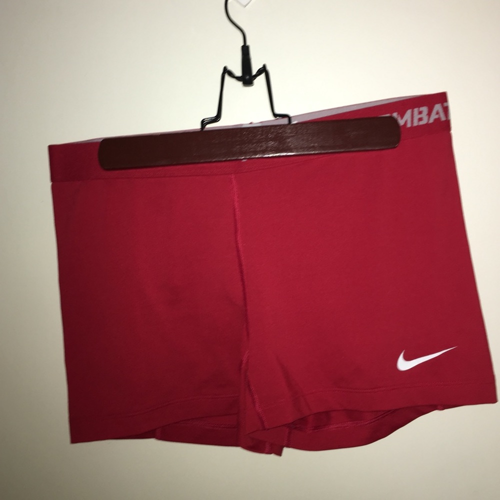 Red Nike Pro Combat Shorts